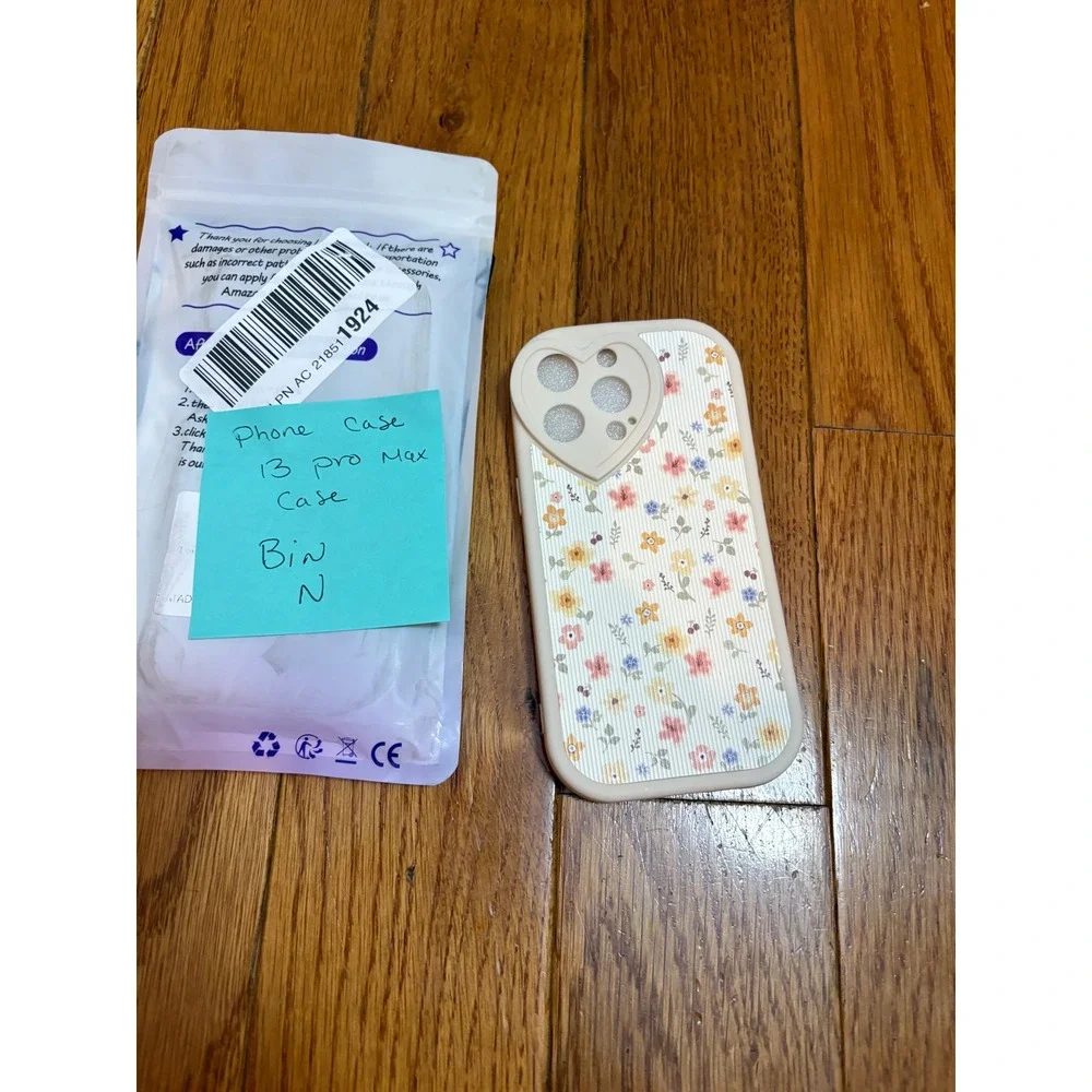 iPhone 13 Pro Max Case Floral Cute Heart Camera Protection Cover‎